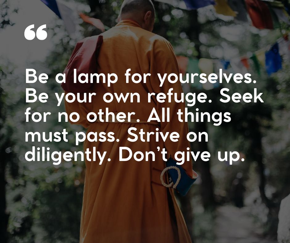 “Be a lamp for yourselves. Be your own refuge. Seek for no other.