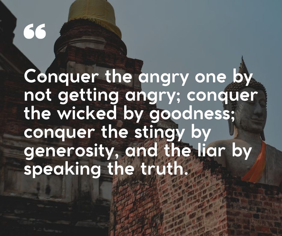 Conquer the angry one by not getting angry; conquer the wicked by goodness