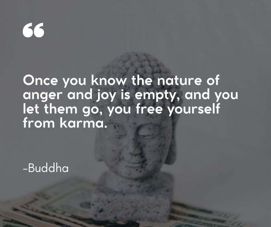 “Once you know the nature of anger and joy is empty, and you let them go, you free yourself from karma.”