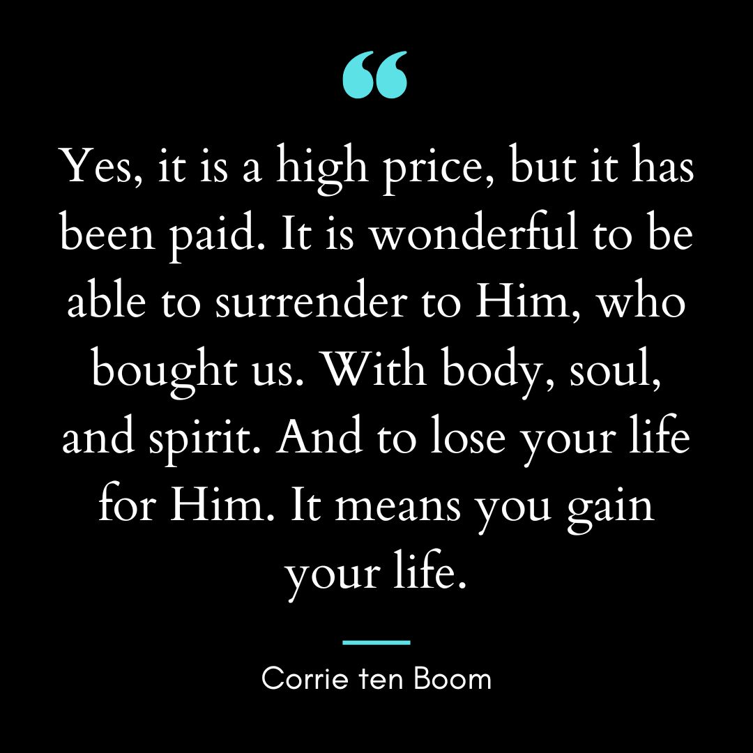 “Yes, it is a high price, but it has been paid. It is wonderful to be able to