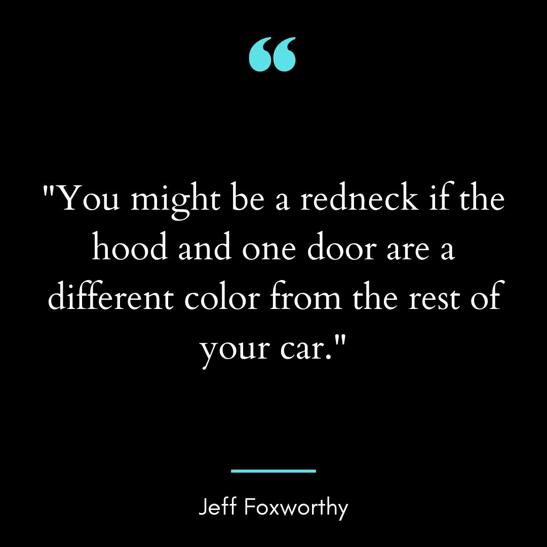 “You might be a redneck if the hood and one door are a different