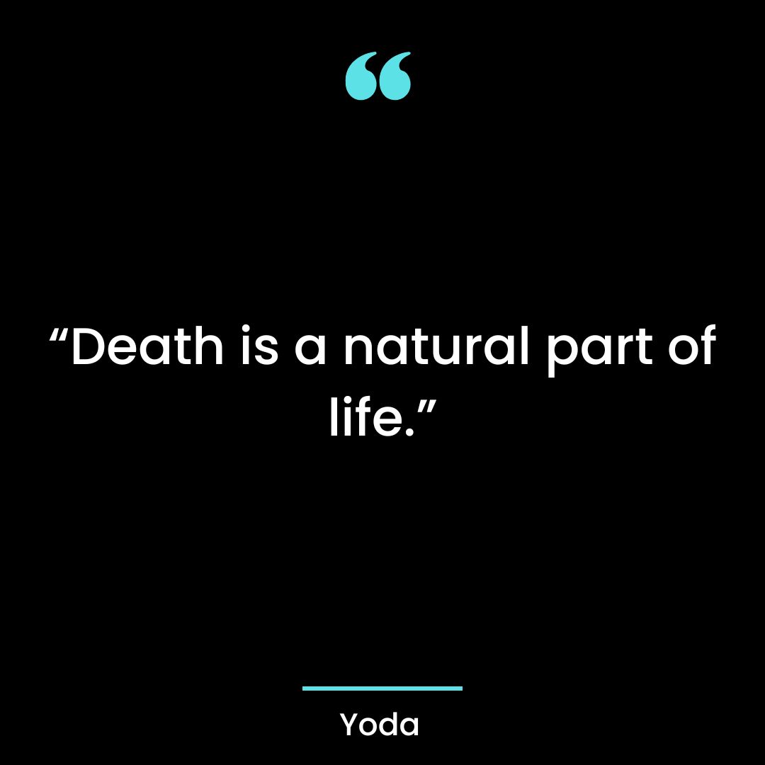 “Death is a natural part of life.”