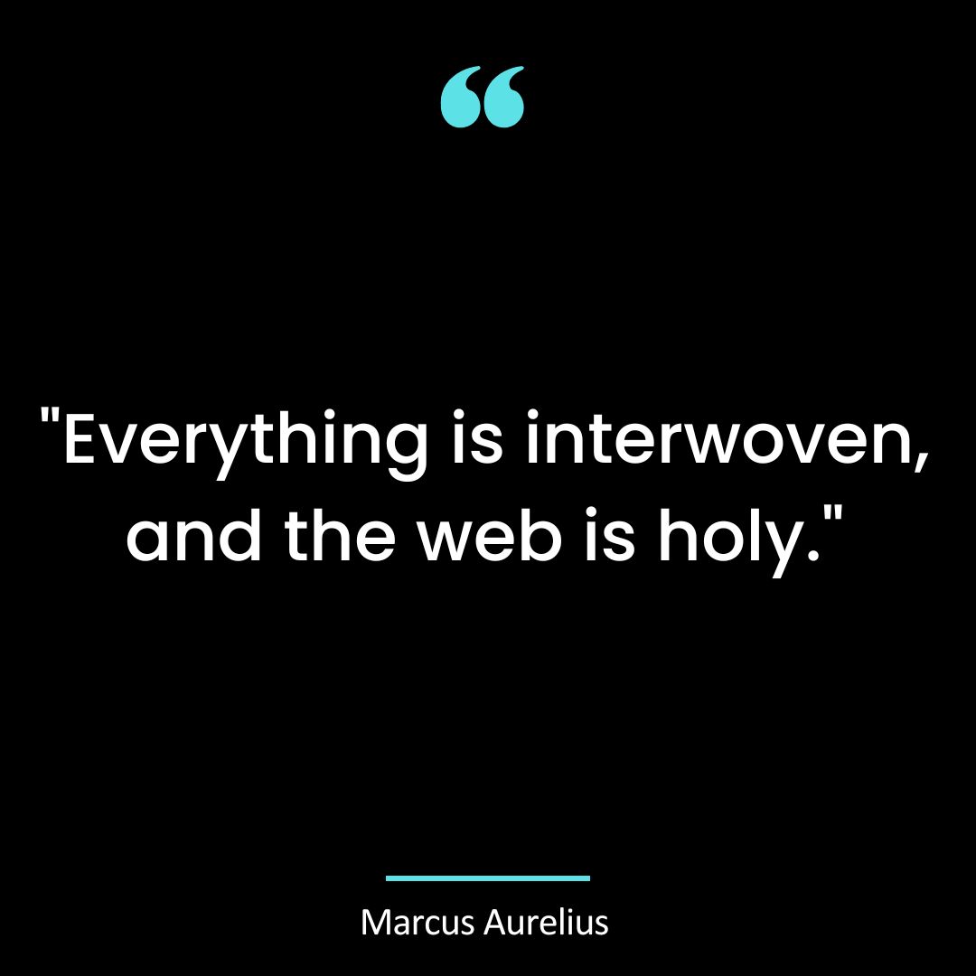 “Everything is interwoven, and the web is holy.”