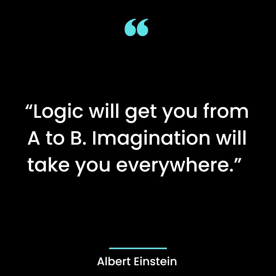 “Logic will get you from A to B. Imagination will take you everywhere.”