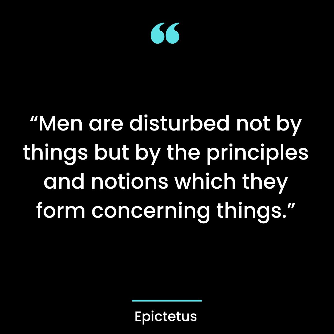 “Men are disturbed not by things but by the principles and notions which they