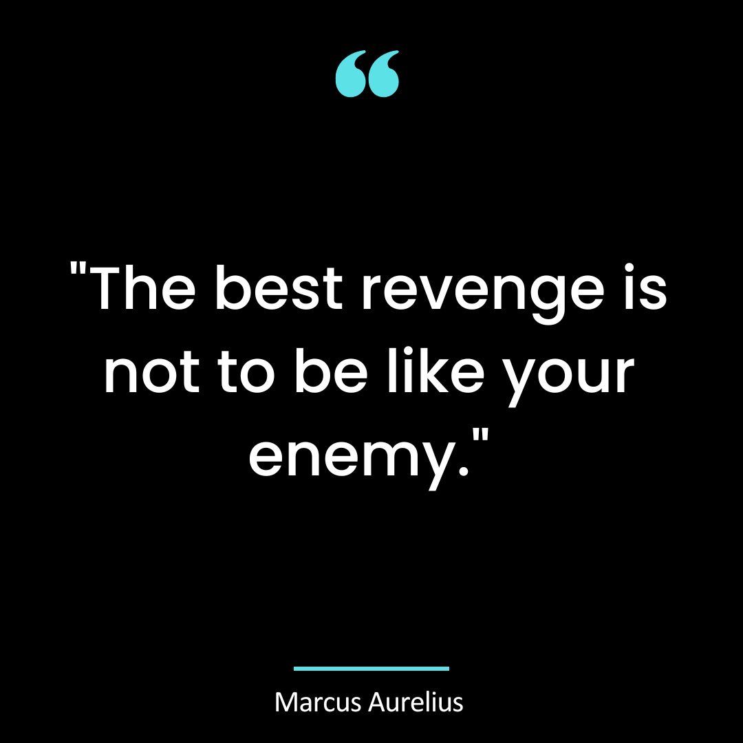 “The best revenge is not to be like your enemy.”