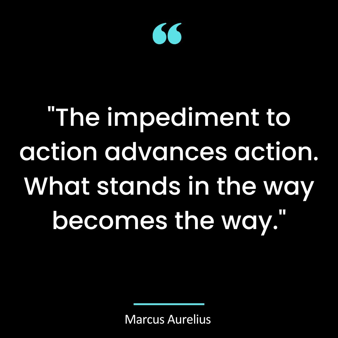 “The impediment to action advances action. What stands in the way becomes the way.”