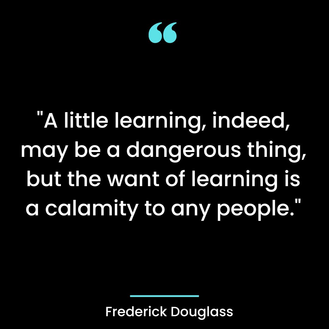 “A little learning, indeed, may be a dangerous thing, but the want of learning is
