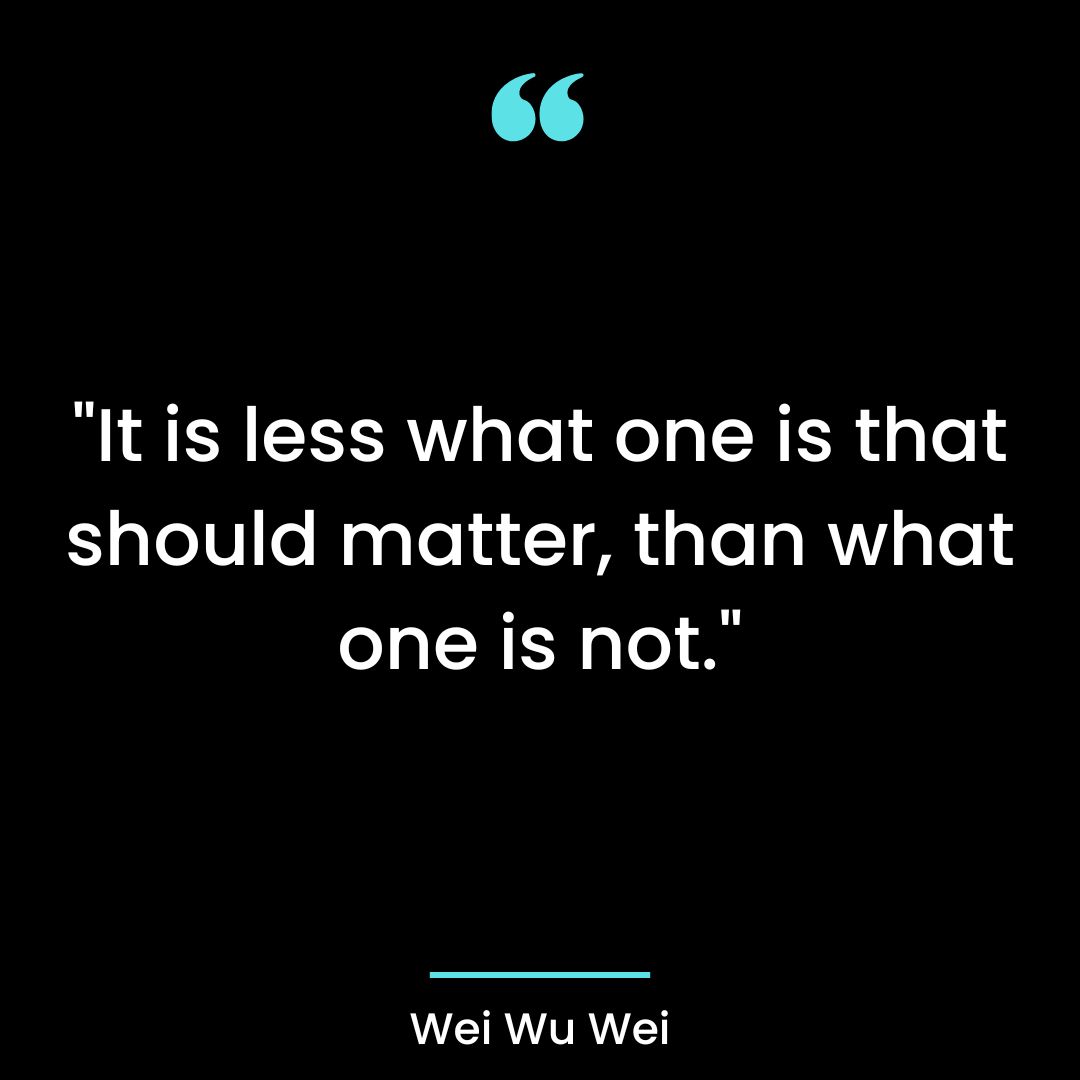“It is less what one is that should matter, than what one is not.”