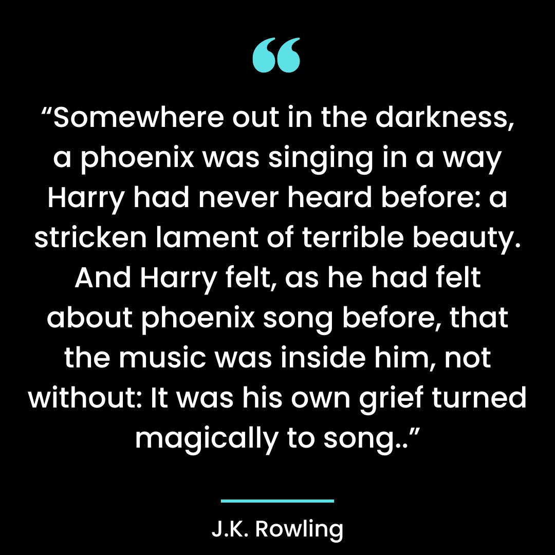 “Somewhere out in the darkness, a phoenix was singing in a way Harry had never