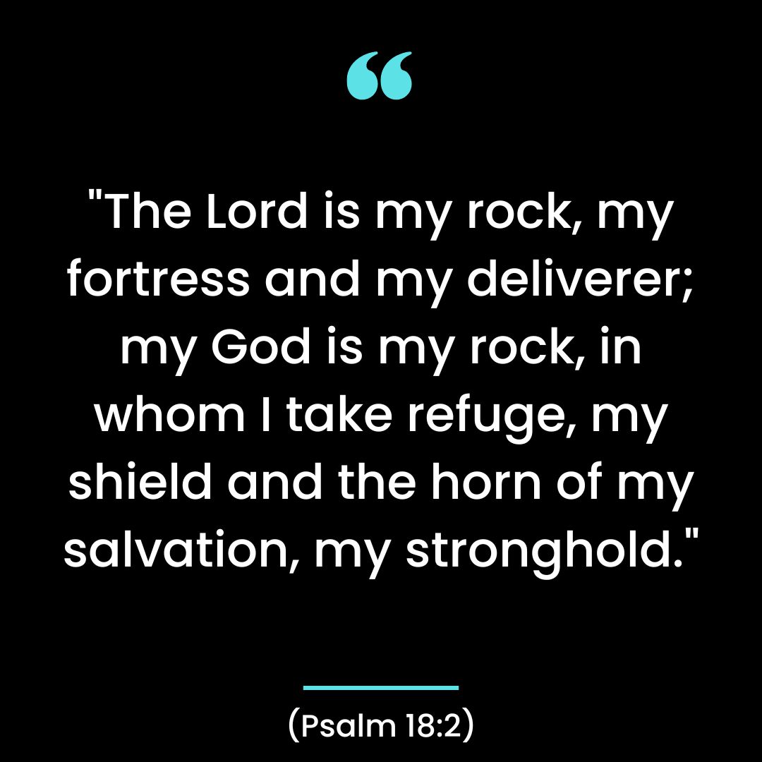 “The Lord is my rock, my fortress and my deliverer; my God is my rock, in whom